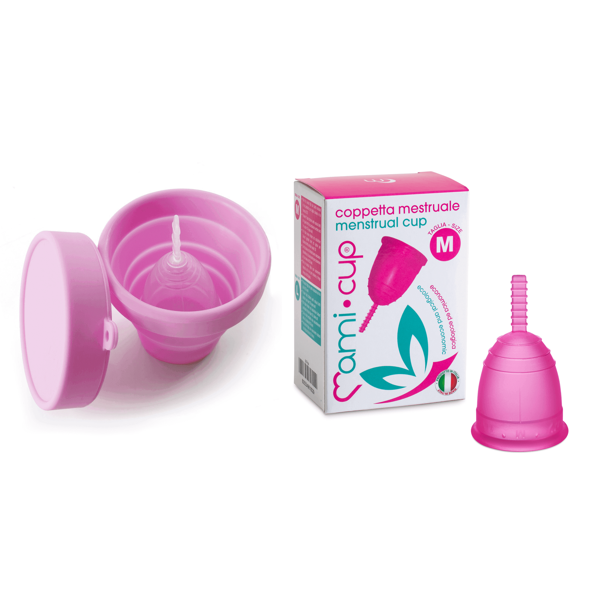mamicup-kit-coupe-menstruelle-mamicase-rose-taille-m-silicone image 1