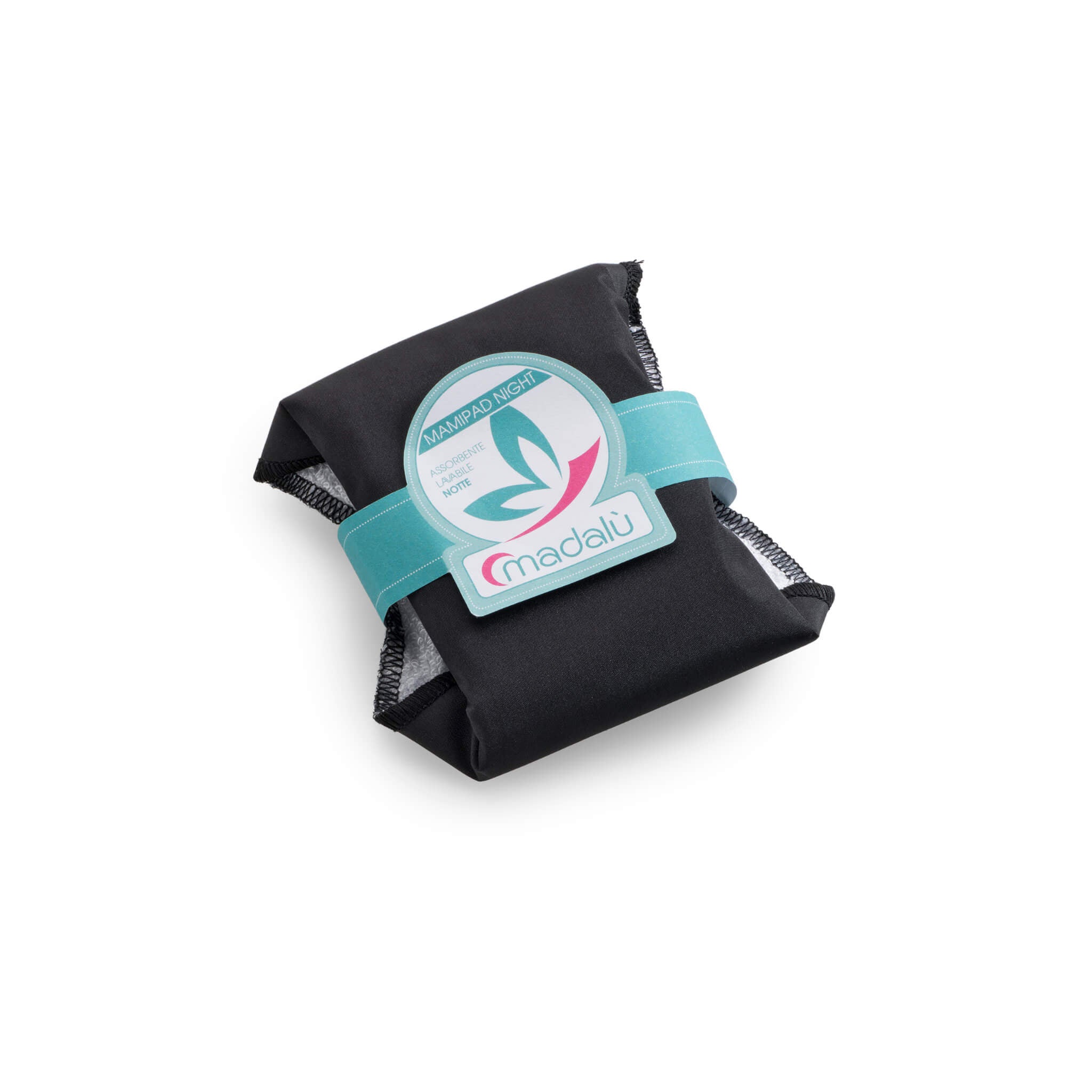 mamipad-serviette-lavable-nuit-x4-bambou-30-cm-wet-bag-rose image 3