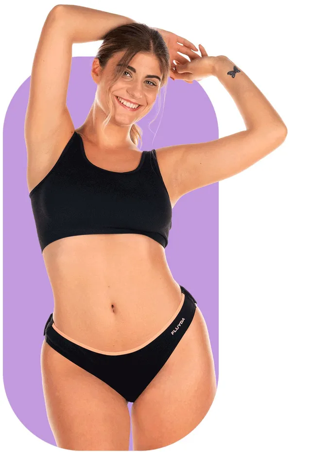 fluyda-travel-slip-menstruel-coton-bio-noir-flux-moyen-m-l image 1