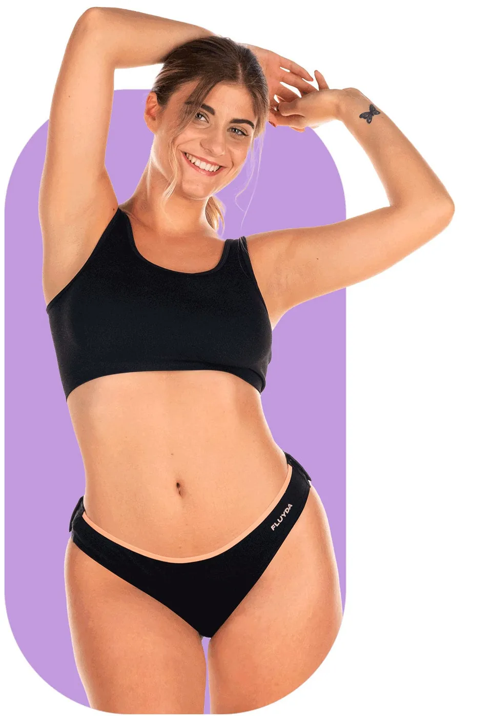 fluyda-travel-slip-menstruel-coton-bio-noir-flux-moyen-m-l image 1