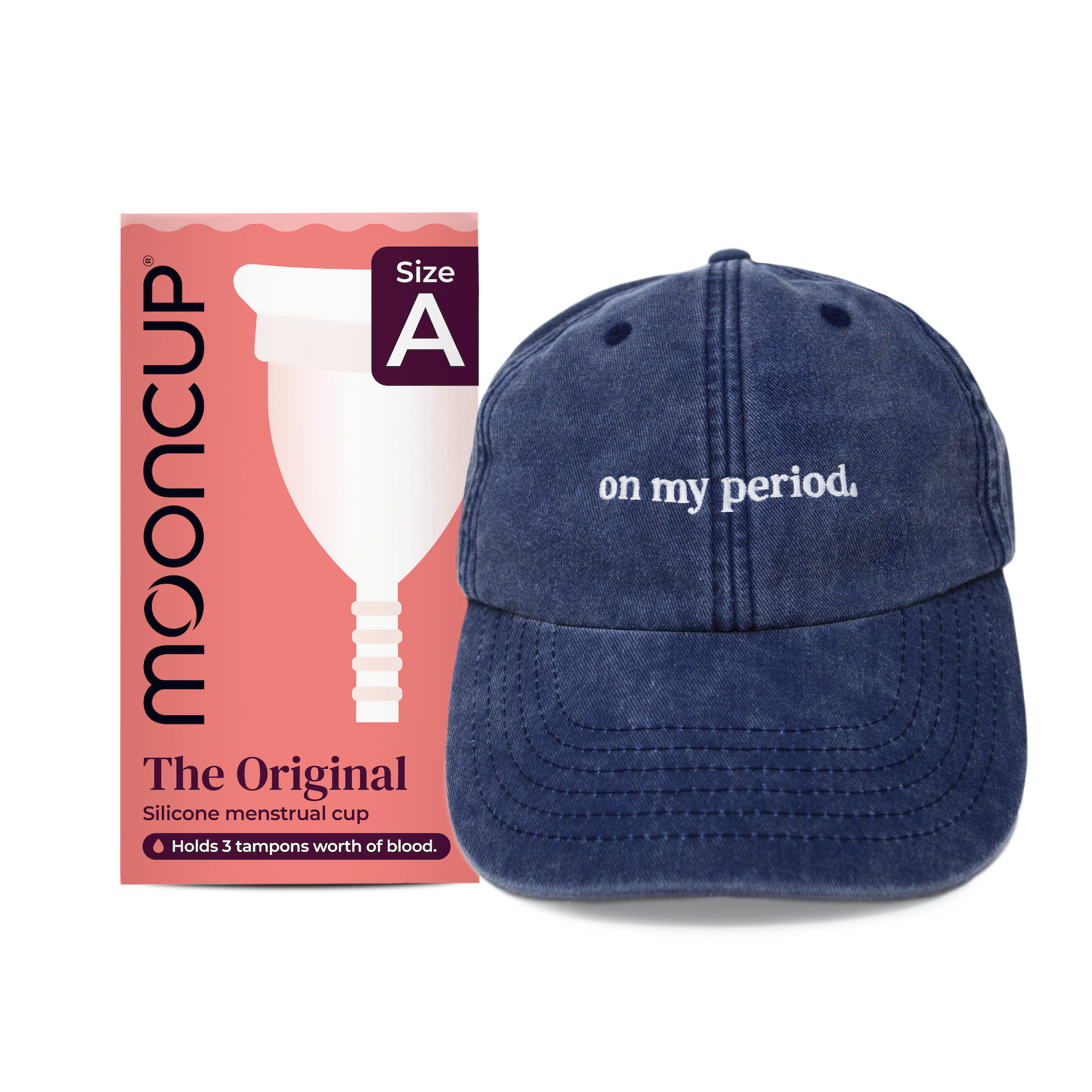 mooncup-original-coupe-menstruelle-casquette-bundle image 1