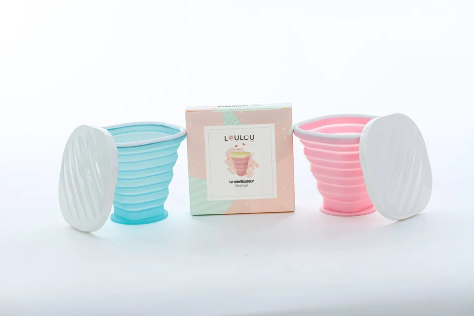 louloucup-turquoise-souple-st-rilisateur-cup-turquoise-pliable image 1